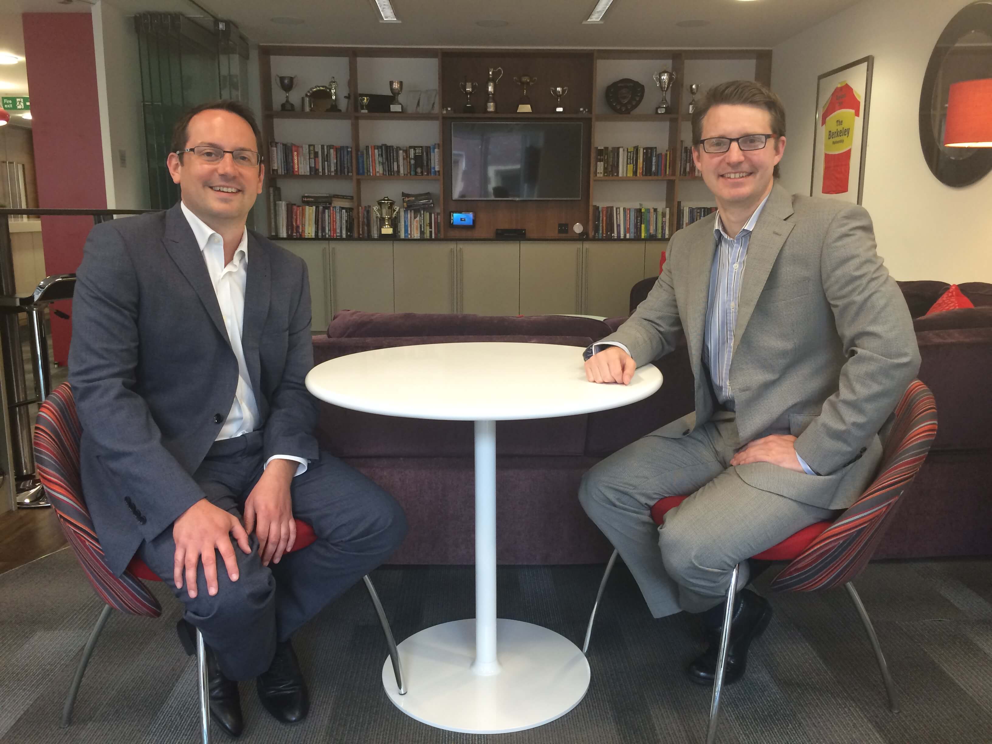 Two male colleagues pictured becoming Partners at The Berkeley Partnership to help enable clients to realise their business transformation objectives